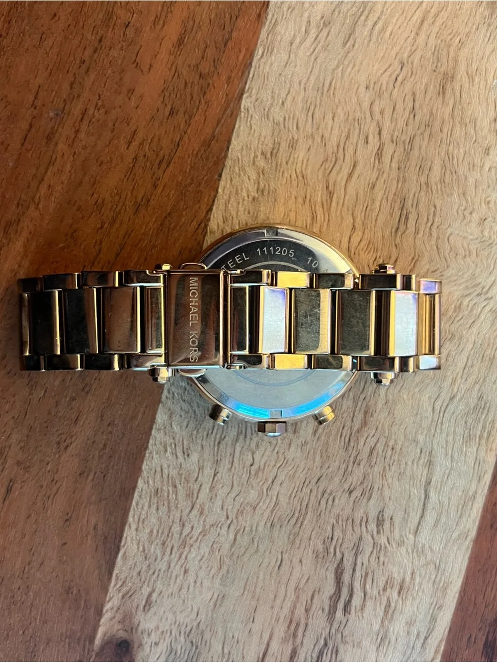 Michael Kors Rose Gold and White Crystal Bezel Women's Watch (needs new battery)